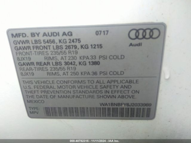 Photo 8 VIN: WA1BNBFY6J2033989 - AUDI Q5 