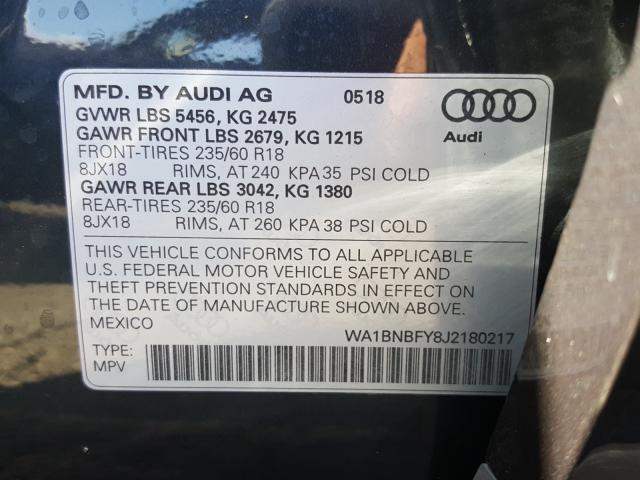 Photo 9 VIN: WA1BNBFY8J2180217 - AUDI Q5 PREMIUM 