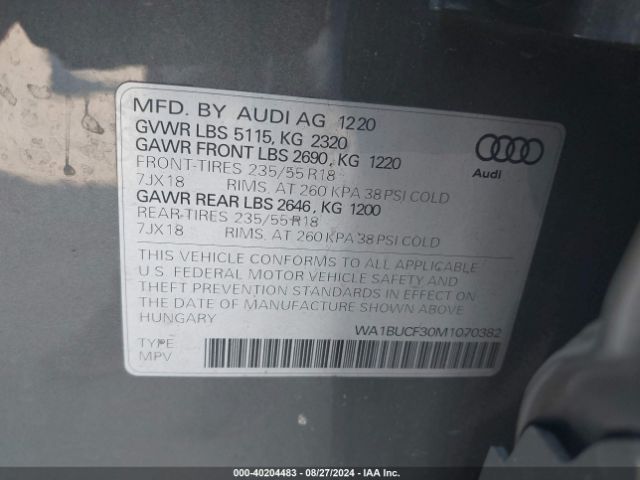 Photo 8 VIN: WA1BUCF30M1070382 - AUDI Q3 