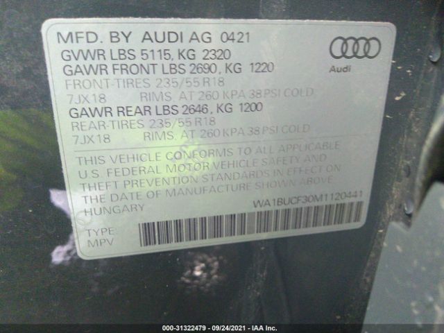 Photo 8 VIN: WA1BUCF30M1120441 - AUDI Q3 