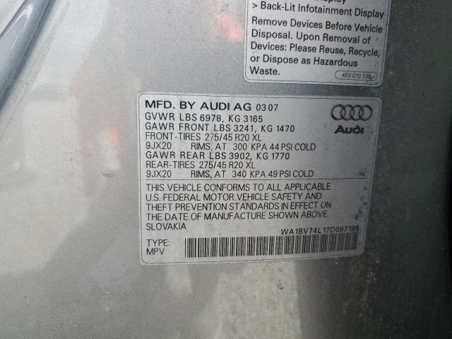 Photo 13 VIN: WA1BV74L17D097195 - AUDI Q7 4.2 QUA 