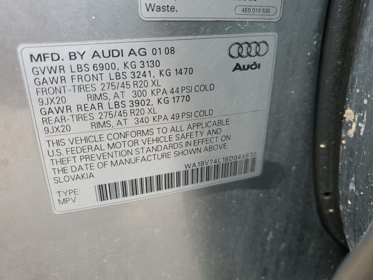 Photo 13 VIN: WA1BV74L18D044630 - AUDI Q7 