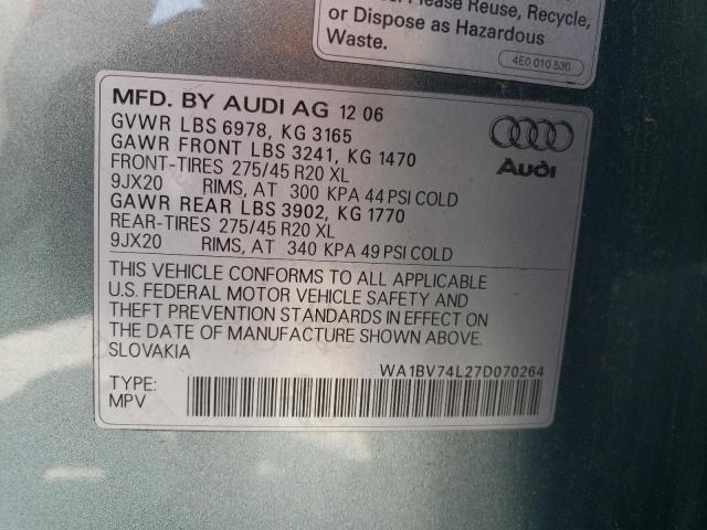 Photo 9 VIN: WA1BV74L27D070264 - AUDI Q7 4.2 QUA 