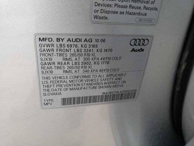 Photo 9 VIN: WA1BV74L47D052395 - AUDI Q7 4.2 QUA 