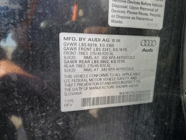 Photo 12 VIN: WA1BV74L47D054986 - AUDI Q7 