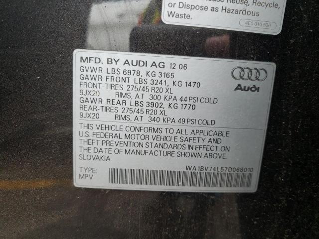 Photo 9 VIN: WA1BV74L57D068010 - AUDI Q7 4.2 QUA 