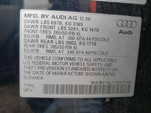 Photo 9 VIN: WA1BV74L77D073189 - AUDI Q7 4.2 QUA 