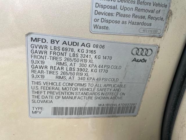 Photo 9 VIN: WA1BV94L47D037097 - AUDI Q7 