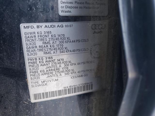 Photo 9 VIN: WA1BV94LX7D089429 - AUDI Q7 4.2 QUA 