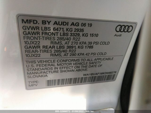 Photo 8 VIN: WA1BVAF18KD046276 - AUDI Q8 