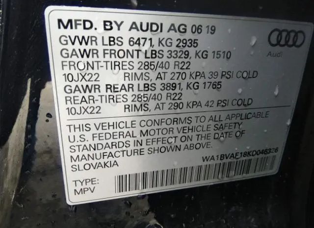 Photo 8 VIN: WA1BVAF18KD046326 - AUDI Q8 