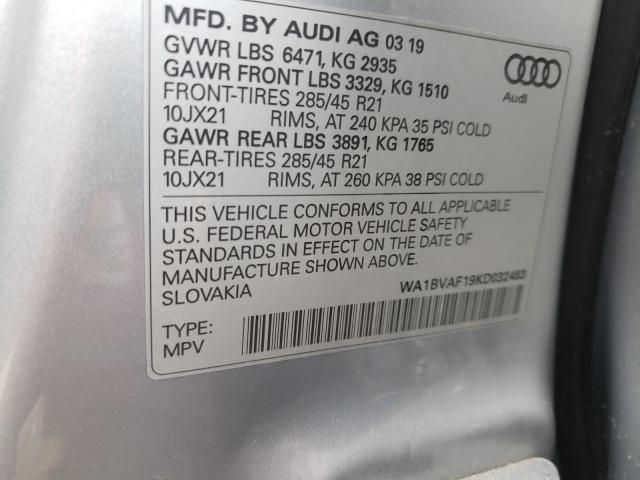 Photo 9 VIN: WA1BVAF19KD032483 - AUDI Q8 PREMIUM 