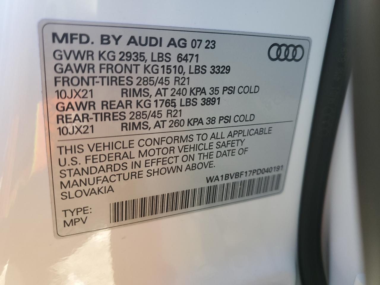 Photo 11 VIN: WA1BVBF17PD040191 - AUDI Q8 