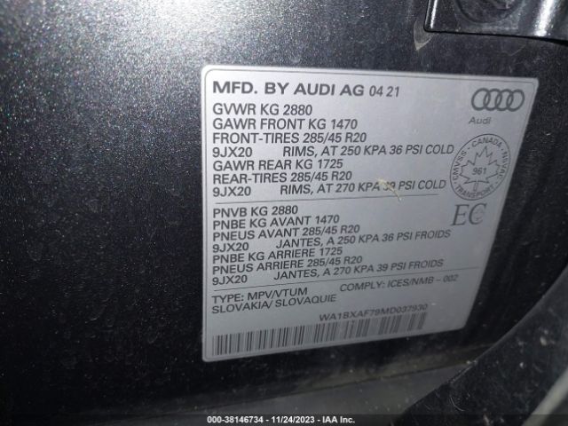 Photo 8 VIN: WA1BXAF79MD037930 - AUDI Q7 