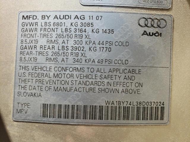 Photo 12 VIN: WA1BY74L38D037024 - AUDI Q7 3.6 QUA 