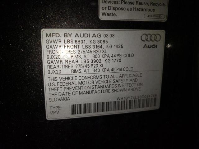 Photo 9 VIN: WA1BY74L38D054745 - AUDI Q7 3.6 QUA 