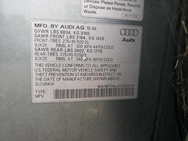 Photo 11 VIN: WA1BY74L47D053876 - AUDI Q7 