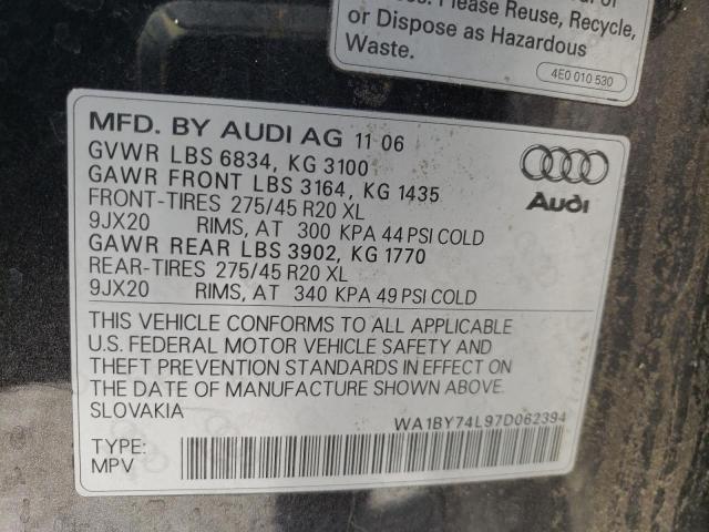 Photo 9 VIN: WA1BY74L97D062394 - AUDI Q7 3.6 QUA 