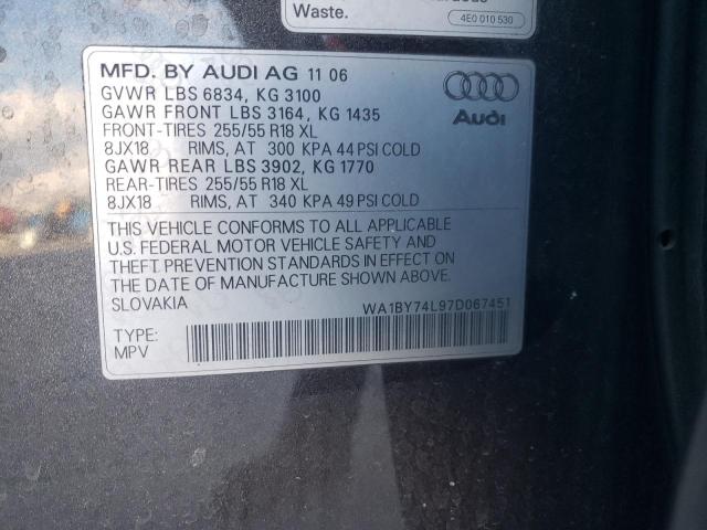 Photo 9 VIN: WA1BY74L97D067451 - AUDI Q7 