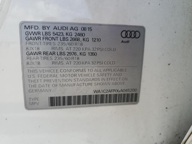 Photo 11 VIN: WA1C2AFP0GA045200 - AUDI Q5 PREMIUM 