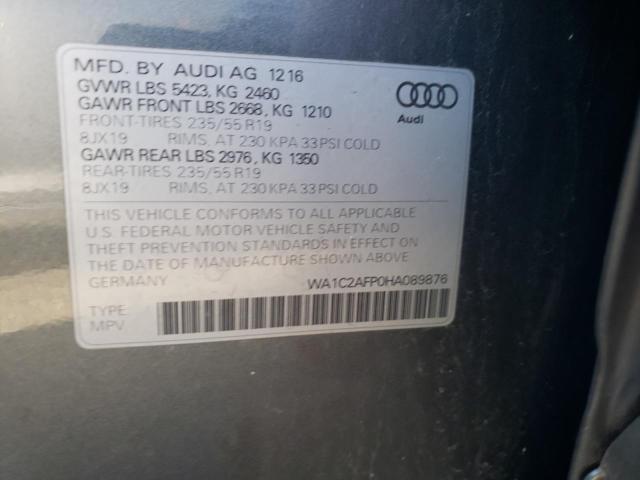 Photo 9 VIN: WA1C2AFP0HA089876 - AUDI Q5 PREMIUM 