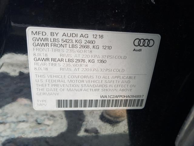 Photo 9 VIN: WA1C2AFP0HA094897 - AUDI Q5 PREMIUM 