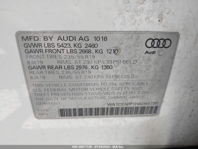 Photo 8 VIN: WA1C2AFP1HA064730 - AUDI Q5 