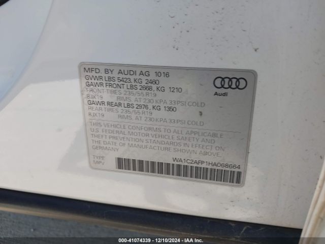 Photo 8 VIN: WA1C2AFP1HA068664 - AUDI Q5 