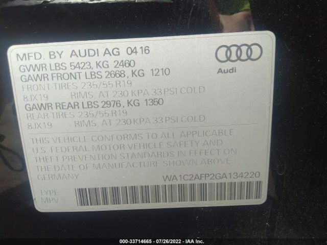 Photo 8 VIN: WA1C2AFP2GA134220 - AUDI Q5 