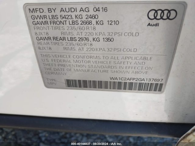 Photo 8 VIN: WA1C2AFP2GA137697 - AUDI Q5 