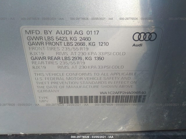 Photo 8 VIN: WA1C2AFP2HA096540 - AUDI Q5 