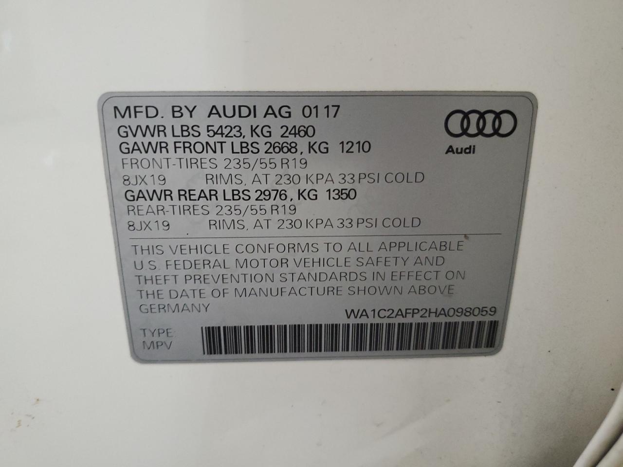 Photo 12 VIN: WA1C2AFP2HA098059 - AUDI Q5 