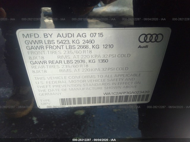 Photo 8 VIN: WA1C2AFP3GA023420 - AUDI Q5 