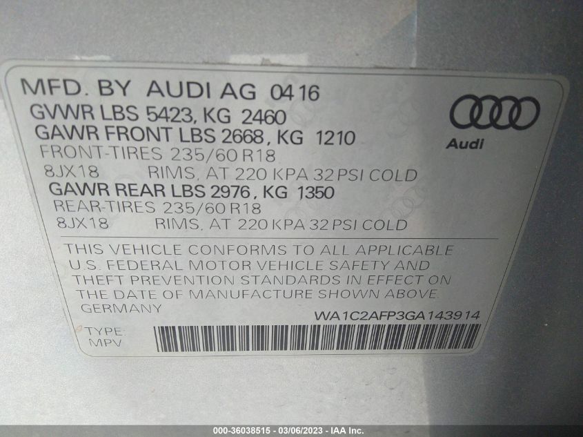 Photo 8 VIN: WA1C2AFP3GA143914 - AUDI Q5 