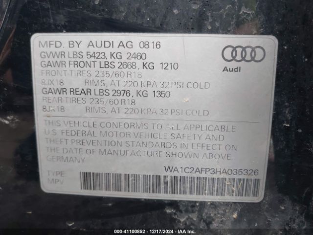 Photo 8 VIN: WA1C2AFP3HA035326 - AUDI Q5 