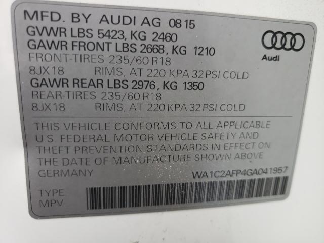 Photo 9 VIN: WA1C2AFP4GA041957 - AUDI Q5 PREMIUM 