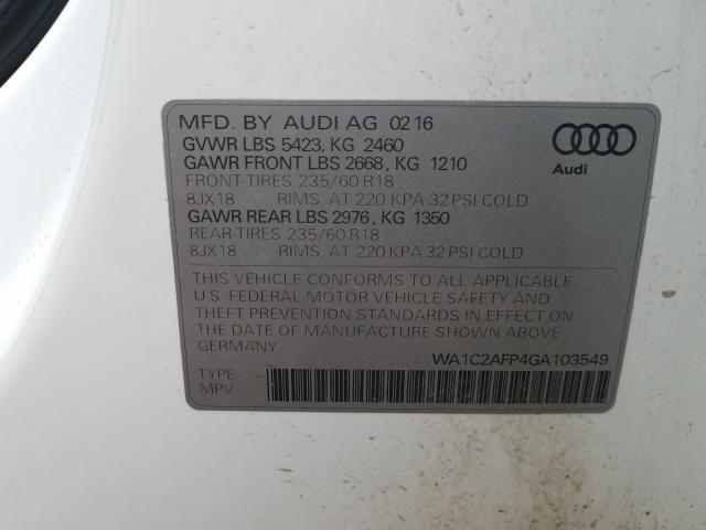 Photo 9 VIN: WA1C2AFP4GA103549 - AUDI Q5 PREMIUM 