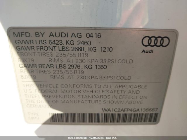 Photo 8 VIN: WA1C2AFP4GA138687 - AUDI Q5 