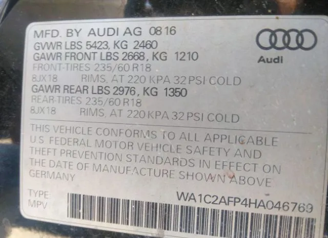 Photo 8 VIN: WA1C2AFP4HA046769 - AUDI Q5 