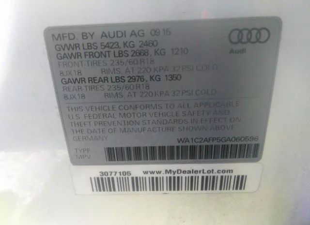 Photo 8 VIN: WA1C2AFP5GA060596 - AUDI Q5 