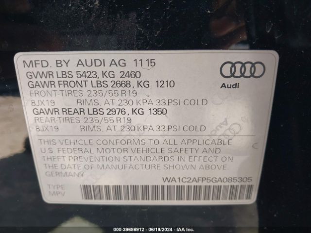 Photo 8 VIN: WA1C2AFP5GA085305 - AUDI Q5 