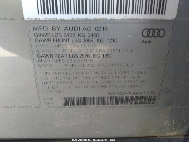 Photo 8 VIN: WA1C2AFP5GA111854 - AUDI Q5 