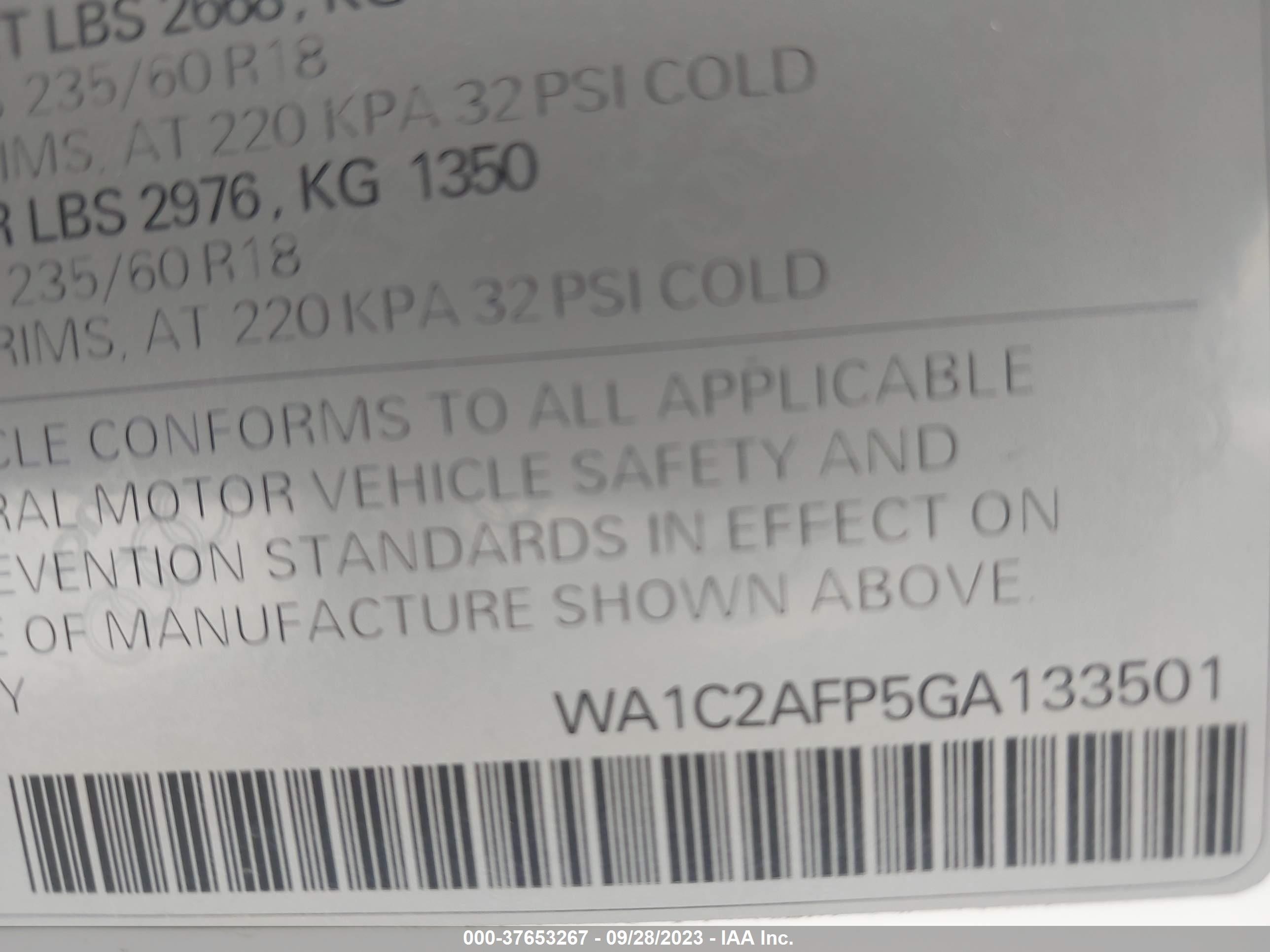 Photo 8 VIN: WA1C2AFP5GA133501 - AUDI Q5 