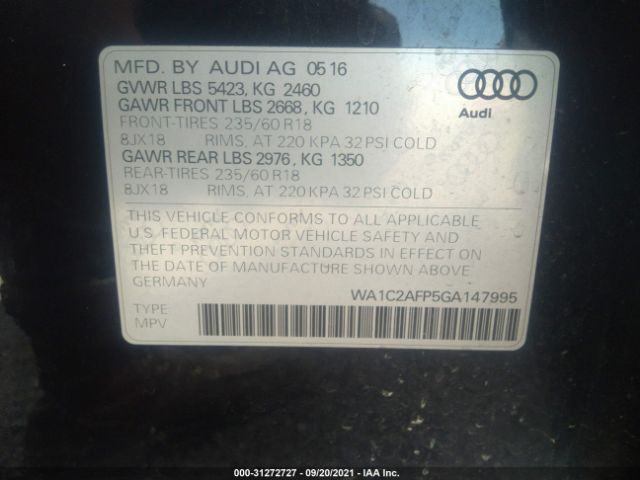 Photo 8 VIN: WA1C2AFP5GA147995 - AUDI Q5 