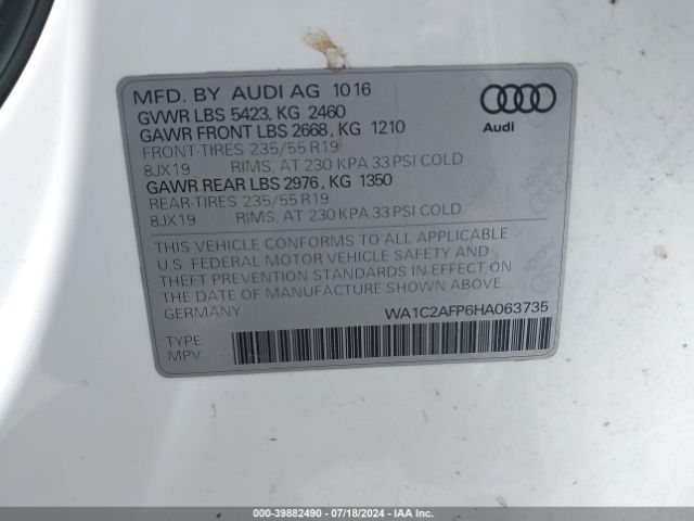 Photo 8 VIN: WA1C2AFP6HA063735 - AUDI Q5 