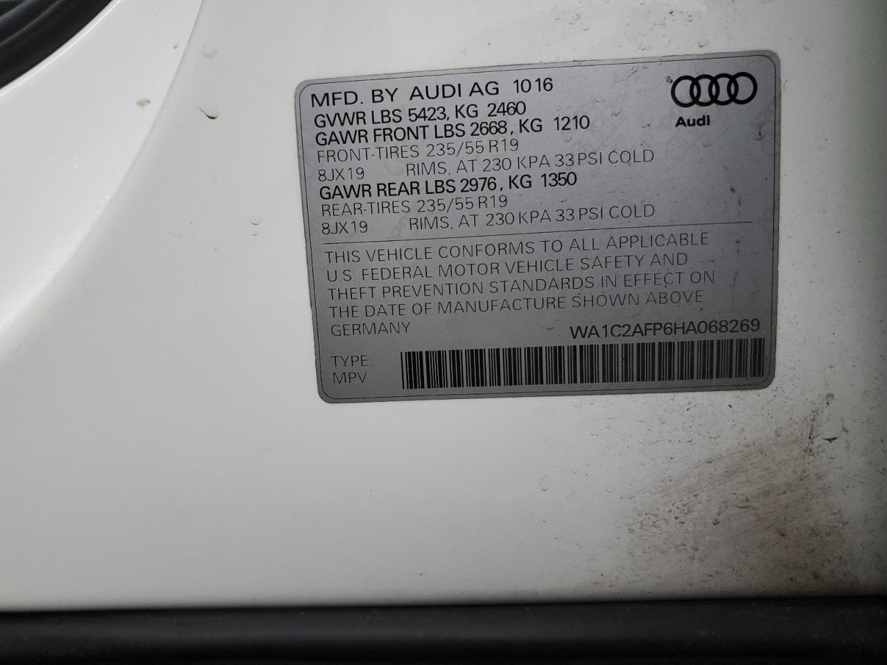 Photo 12 VIN: WA1C2AFP6HA068269 - AUDI Q5 