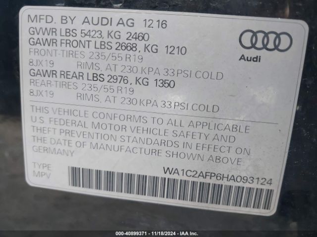 Photo 8 VIN: WA1C2AFP6HA093124 - AUDI Q5 