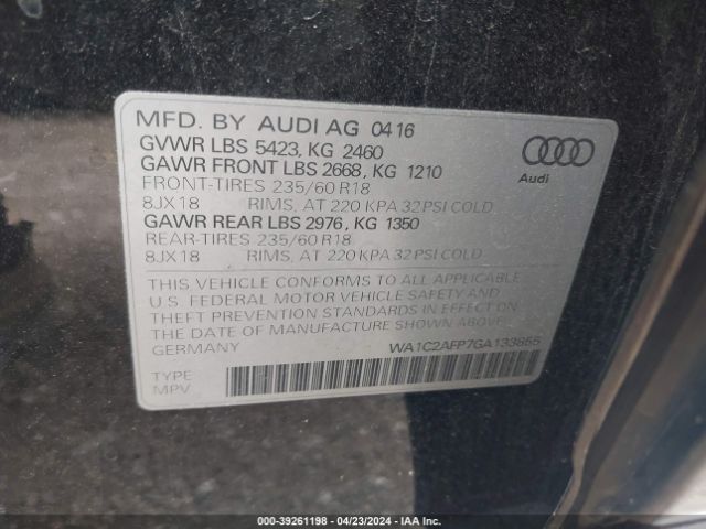 Photo 8 VIN: WA1C2AFP7GA133855 - AUDI Q5 