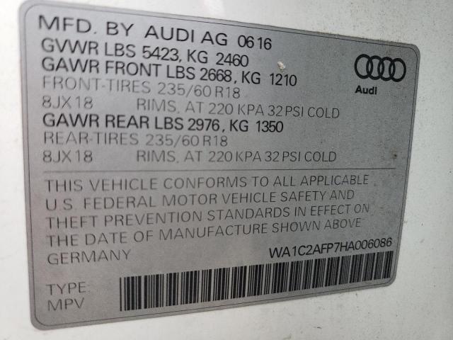 Photo 9 VIN: WA1C2AFP7HA006086 - AUDI Q5 PREMIUM 