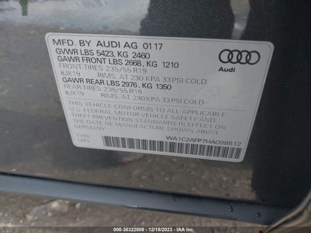 Photo 8 VIN: WA1C2AFP7HA098512 - AUDI Q5 